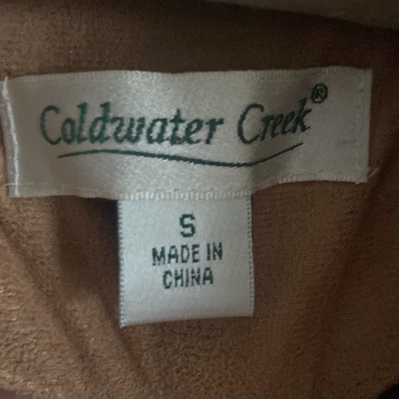 Coldwater Creek faux fur vegan suede jacket size small - Picture 3 of 6